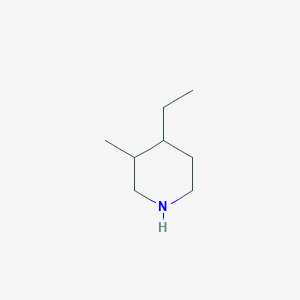 molecular formula C8H17N B13067850 4-Ethyl-3-methylpiperidine 