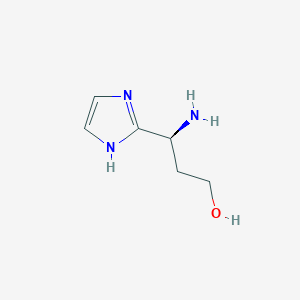 molecular formula C6H11N3O B13067859 (3S)-3-Amino-3-(1H-imidazol-2-yl)propan-1-ol 