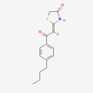 molecular formula C15H17NO2S B13067882 2-[2-(4-Butylphenyl)-2-oxoethylidene]-1,3-thiazolidin-4-one 