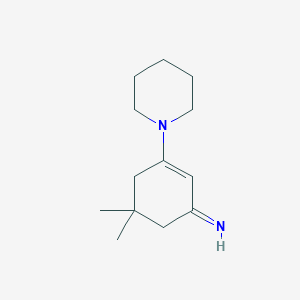 molecular formula C13H22N2 B13067893 5,5-Dimethyl-3-piperidin-1-yl-cyclohex-2-enylideneamine 