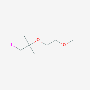 molecular formula C7H15IO2 B13067902 1-Iodo-2-(2-methoxyethoxy)-2-methylpropane 