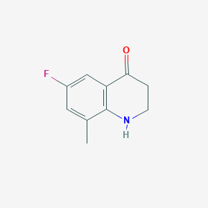 molecular formula C10H10FNO B13067909 6-Fluoro-8-methyl-1,2,3,4-tetrahydroquinolin-4-one 