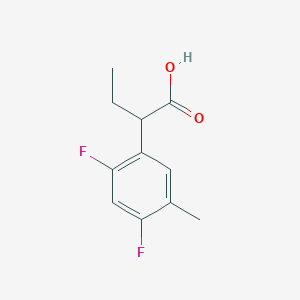 molecular formula C11H12F2O2 B13067928 2-(2,4-Difluoro-5-methylphenyl)butanoic acid 