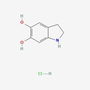 molecular formula C8H10ClNO2 B13067952 Indoline-5,6-diolhydrochloride 