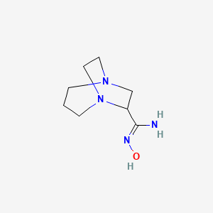 molecular formula C8H16N4O B13067989 N'-Hydroxy-1,5-diazabicyclo[3.2.2]nonane-6-carboximidamide 