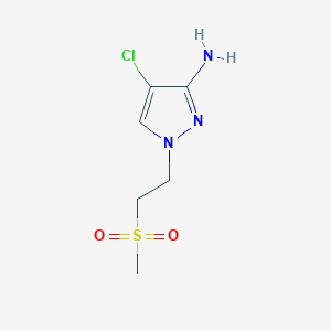 molecular formula C6H10ClN3O2S B13067994 4-chloro-1-(2-methanesulfonylethyl)-1H-pyrazol-3-amine 