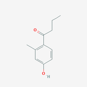 molecular formula C11H14O2 B13068006 1-(4-Hydroxy-2-methylphenyl)butan-1-one 