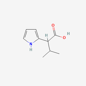 molecular formula C9H13NO2 B13068023 3-Methyl-2-(1H-pyrrol-2-yl)butanoic acid 