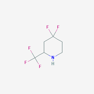 molecular formula C6H8F5N B13068028 4,4-Difluoro-2-(trifluoromethyl)piperidine 