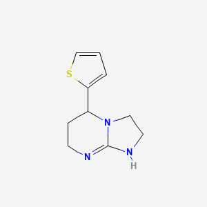 molecular formula C10H13N3S B13068038 5-(Thiophen-2-yl)-2H,3H,5H,6H,7H,8H-imidazo[1,2-a]pyrimidine 