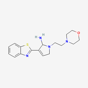 molecular formula C17H22N4OS B13068041 3-(1,3-Benzothiazol-2-yl)-1-(2-morpholin-4-ylethyl)-2,5-dihydropyrrol-2-amine 