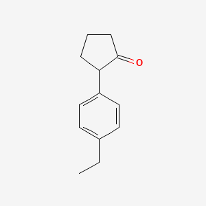 molecular formula C13H16O B13068042 2-(4-Ethylphenyl)cyclopentan-1-one 