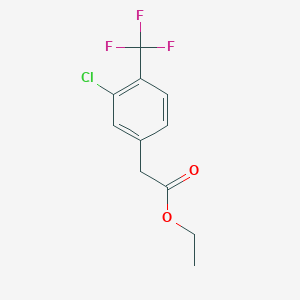 molecular formula C11H10ClF3O2 B13068076 Ethyl 3-chloro-4-trifluoromethylphenylacetate 