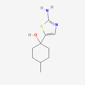 molecular formula C10H16N2OS B13068102 1-(2-Amino-1,3-thiazol-5-yl)-4-methylcyclohexan-1-ol 