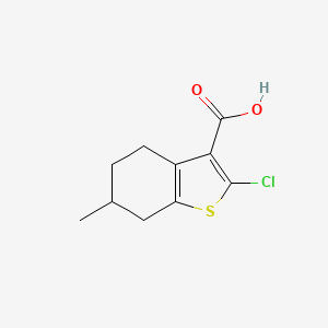 molecular formula C10H11ClO2S B13068128 2-Chloro-6-methyl-4,5,6,7-tetrahydro-1-benzothiophene-3-carboxylic acid 