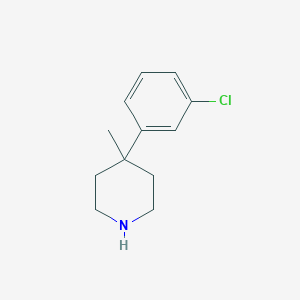 molecular formula C12H16ClN B13068132 4-(3-Chlorophenyl)-4-methylpiperidine 