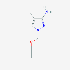 molecular formula C9H17N3O B13068152 1-[(tert-Butoxy)methyl]-4-methyl-1H-pyrazol-3-amine 