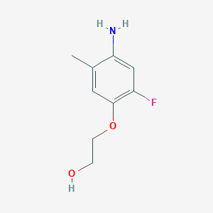 molecular formula C9H12FNO2 B13068166 2-(4-Amino-2-fluoro-5-methylphenoxy)ethan-1-ol 