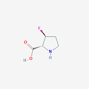 molecular formula C5H8FNO2 B13068175 (2R,3S)-3-Fluoropyrrolidine-2-carboxylic acid 