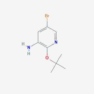 molecular formula C9H13BrN2O B13068181 5-Bromo-2-(tert-butoxy)pyridin-3-amine 