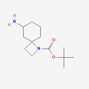 molecular formula C13H24N2O2 B13068189 tert-Butyl6-amino-1-azaspiro[3.5]nonane-1-carboxylate 