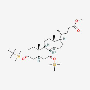 (R)-Methyl 4-((3R,5S,7R,8R,9S,10S,13R,14S,17R)-3-((tert-butyldimethylsilyl)oxy)-10,13-dimethyl-7-((trimethylsilyl)oxy)hexadecahydro-1H-cyclopenta[a]phenanthren-17-yl)pentanoate