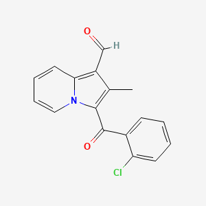 molecular formula C17H12ClNO2 B13068223 3-(2-Chloro-benzoyl)-2-methyl-indolizine-1-carbaldehyde 