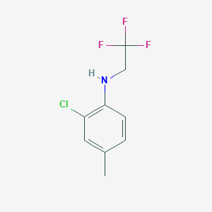 molecular formula C9H9ClF3N B13068239 2-chloro-4-methyl-N-(2,2,2-trifluoroethyl)aniline 