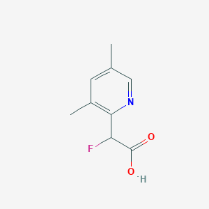 molecular formula C9H10FNO2 B13068265 2-(3,5-Dimethylpyridin-2-yl)-2-fluoroacetic acid 