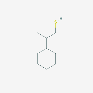 molecular formula C9H18S B13068284 2-Cyclohexylpropane-1-thiol 