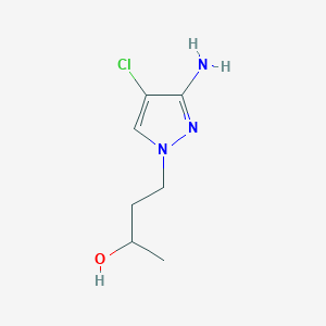 molecular formula C7H12ClN3O B13068307 4-(3-Amino-4-chloro-1H-pyrazol-1-YL)butan-2-OL 