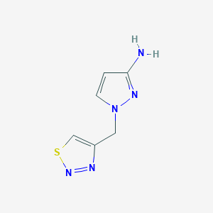 molecular formula C6H7N5S B13068353 1-[(1,2,3-Thiadiazol-4-yl)methyl]-1H-pyrazol-3-amine 