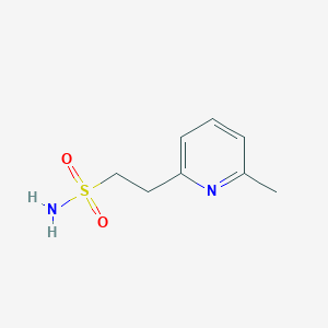 molecular formula C8H12N2O2S B13068400 2-(6-Methylpyridin-2-yl)ethane-1-sulfonamide 