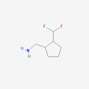 molecular formula C7H13F2N B13068419 [2-(Difluoromethyl)cyclopentyl]methanamine 