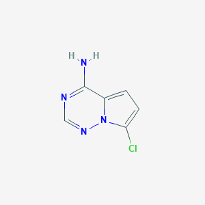 molecular formula C6H5ClN4 B13068425 7-Chloropyrrolo[2,1-f][1,2,4]triazin-4-amine 