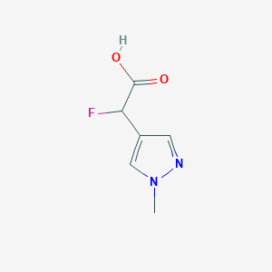 molecular formula C6H7FN2O2 B13068428 2-fluoro-2-(1-methyl-1H-pyrazol-4-yl)acetic acid 