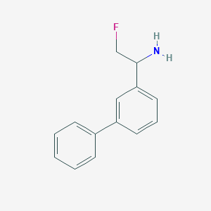 molecular formula C14H14FN B13068449 2-Fluoro-1-(3-phenylphenyl)ethan-1-amine 