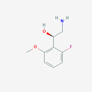 molecular formula C9H12FNO2 B13068475 (1R)-2-amino-1-(2-fluoro-6-methoxyphenyl)ethan-1-ol 