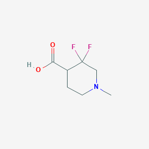 molecular formula C7H11F2NO2 B13068498 3,3-Difluoro-1-methylpiperidine-4-carboxylic acid 