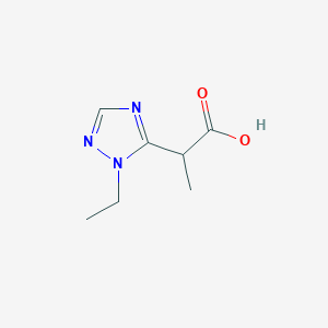 molecular formula C7H11N3O2 B13068555 2-(1-Ethyl-1H-1,2,4-triazol-5-yl)propanoic acid 