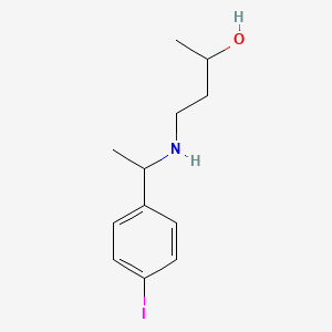 molecular formula C12H18INO B13068709 4-{[1-(4-Iodophenyl)ethyl]amino}butan-2-ol 