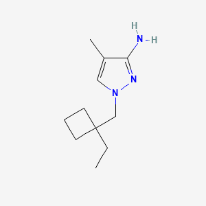 molecular formula C11H19N3 B13068725 1-[(1-Ethylcyclobutyl)methyl]-4-methyl-1H-pyrazol-3-amine 