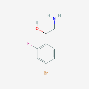 molecular formula C8H9BrFNO B13068730 (1S)-2-amino-1-(4-bromo-2-fluorophenyl)ethan-1-ol 