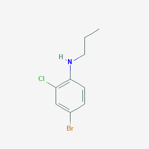 molecular formula C9H11BrClN B13068803 4-bromo-2-chloro-N-propylaniline 