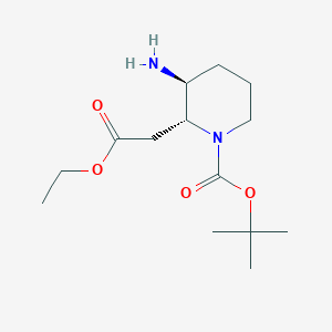 tert-Butyl(2R,3S)-3-amino-2-(2-ethoxy-2-oxoethyl)piperidine-1-carboxylate