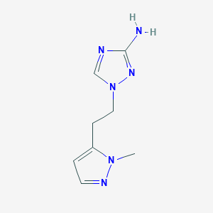 molecular formula C8H12N6 B13068836 1-[2-(1-methyl-1H-pyrazol-5-yl)ethyl]-1H-1,2,4-triazol-3-amine 