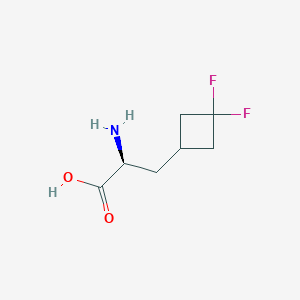 molecular formula C7H11F2NO2 B13068857 (2S)-2-Amino-3-(3,3-difluorocyclobutyl)propanoic acid 