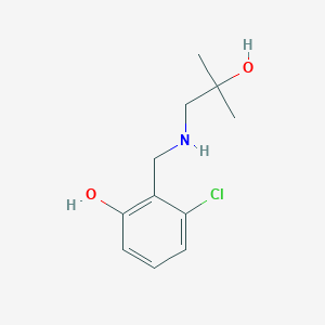 molecular formula C11H16ClNO2 B13068893 3-Chloro-2-{[(2-hydroxy-2-methylpropyl)amino]methyl}phenol 