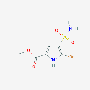 molecular formula C6H7BrN2O4S B13068916 methyl 5-bromo-4-sulfamoyl-1H-pyrrole-2-carboxylate 