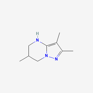 molecular formula C9H15N3 B13068936 2,3,6-trimethyl-4H,5H,6H,7H-pyrazolo[1,5-a]pyrimidine 